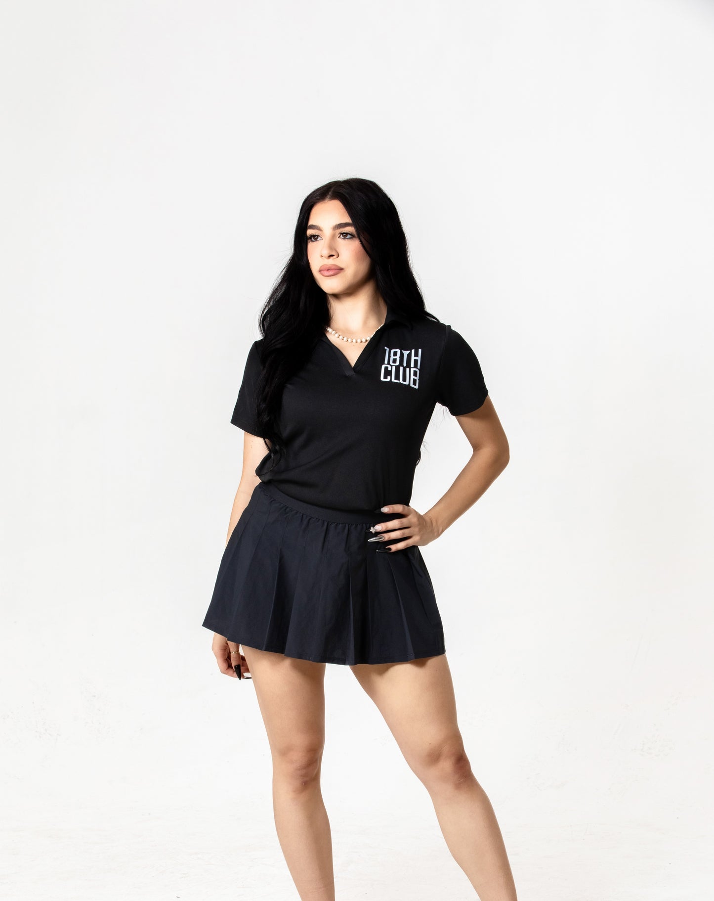 Women's Black Polo